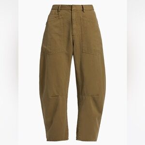 Nili lotan Shon pants linen blend barrel nwt $490 8 olive green
